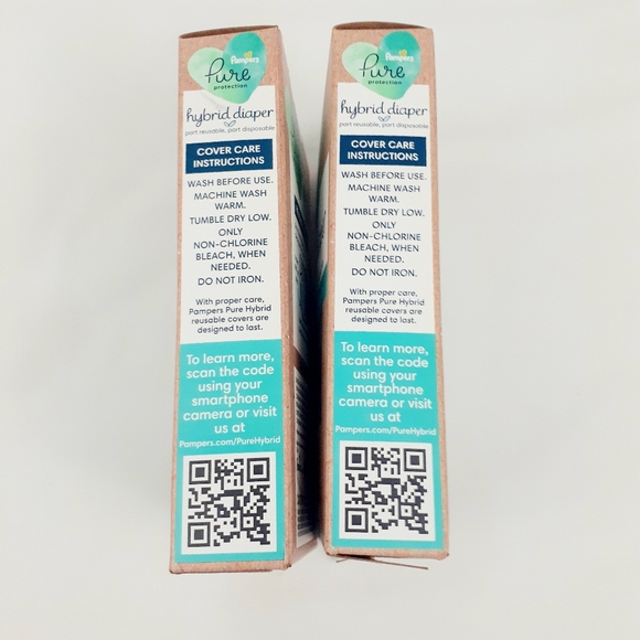 Lot of 2 Pampers Protection Pure Hybrid Diaper Reusable Cover 0-3 M - Picture 7 of 8
